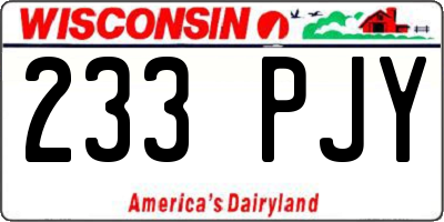 WI license plate 233PJY