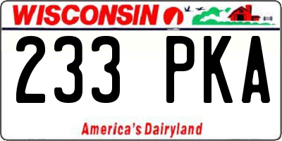 WI license plate 233PKA