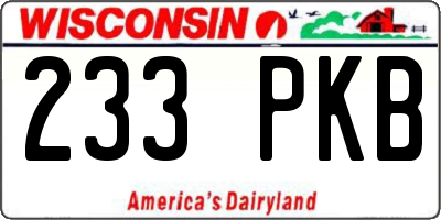 WI license plate 233PKB