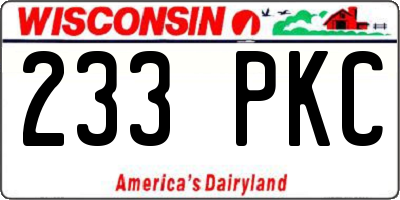 WI license plate 233PKC