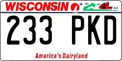 WI license plate 233PKD
