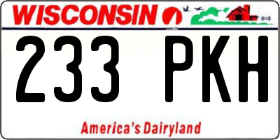 WI license plate 233PKH