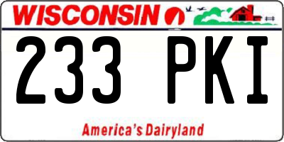 WI license plate 233PKI