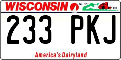 WI license plate 233PKJ