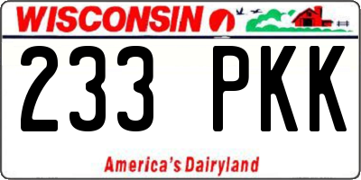 WI license plate 233PKK