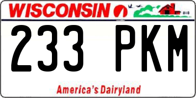 WI license plate 233PKM