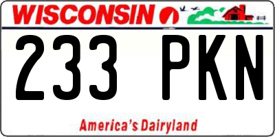 WI license plate 233PKN