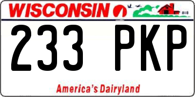 WI license plate 233PKP