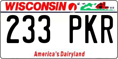 WI license plate 233PKR