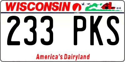 WI license plate 233PKS