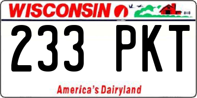 WI license plate 233PKT