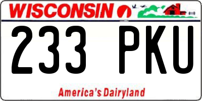 WI license plate 233PKU