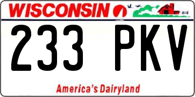 WI license plate 233PKV