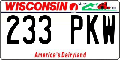 WI license plate 233PKW