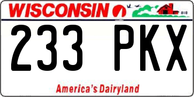 WI license plate 233PKX