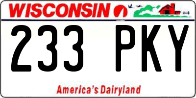 WI license plate 233PKY