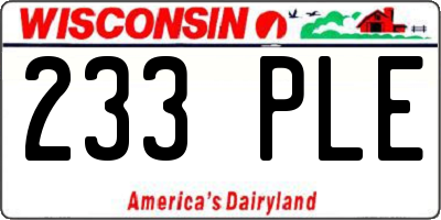 WI license plate 233PLE
