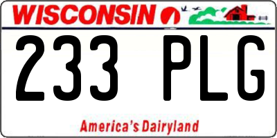 WI license plate 233PLG