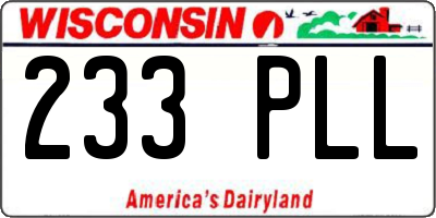 WI license plate 233PLL