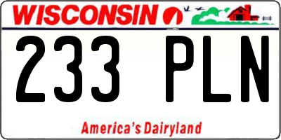 WI license plate 233PLN