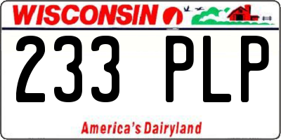 WI license plate 233PLP