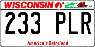 WI license plate 233PLR