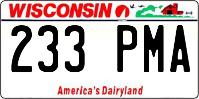 WI license plate 233PMA