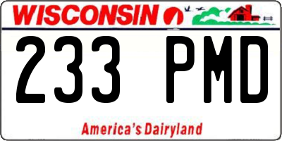 WI license plate 233PMD