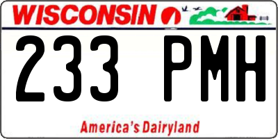 WI license plate 233PMH
