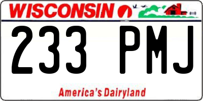 WI license plate 233PMJ