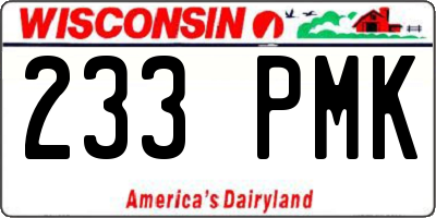 WI license plate 233PMK