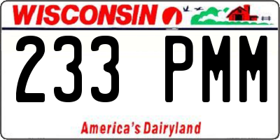WI license plate 233PMM