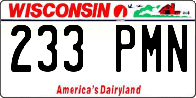 WI license plate 233PMN