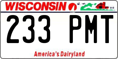 WI license plate 233PMT