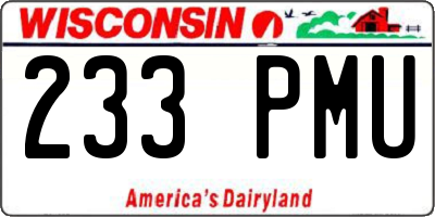 WI license plate 233PMU