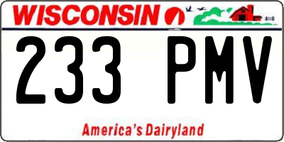 WI license plate 233PMV
