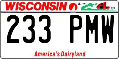 WI license plate 233PMW