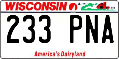 WI license plate 233PNA