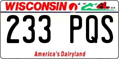 WI license plate 233PQS