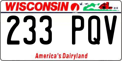 WI license plate 233PQV