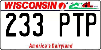 WI license plate 233PTP