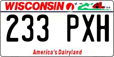 WI license plate 233PXH