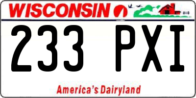 WI license plate 233PXI
