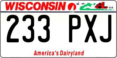 WI license plate 233PXJ