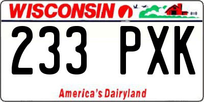 WI license plate 233PXK