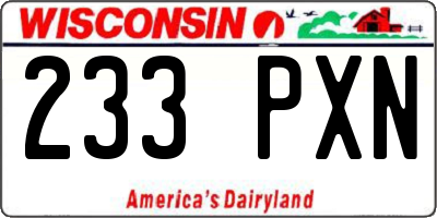WI license plate 233PXN