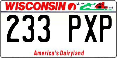 WI license plate 233PXP