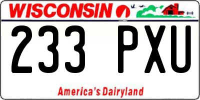 WI license plate 233PXU