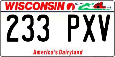WI license plate 233PXV