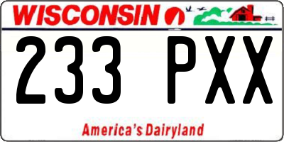 WI license plate 233PXX